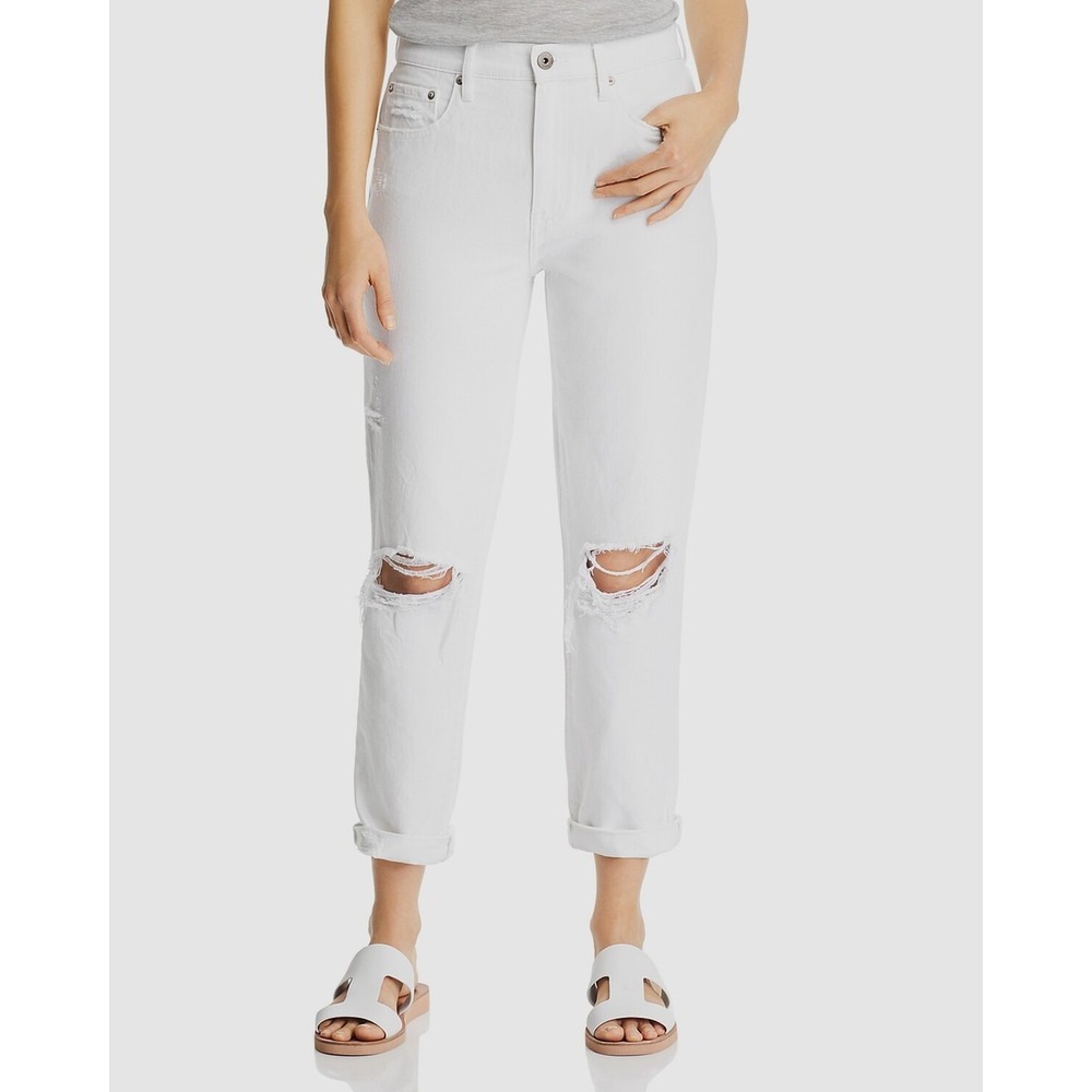 Pistola Presley High Rise Vintage 90s Roller Jeans White Distressed Size 25